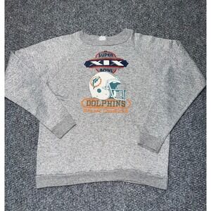 Vintage 1984 Miami Dolphins Super Bowl XIX Sweatshirt Gray Size Extra Large